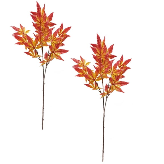 STRANDCHIC 2-Piece Maple Leaf Branch Artificial Plant Decor for Home, Office, Indoor Greening, Assorted Colors