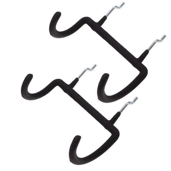 STRANDCHIC 2-Piece Black Steel Pegboard Hooks Heavy Duty Wall Mount Drill Holder Organizer Set
