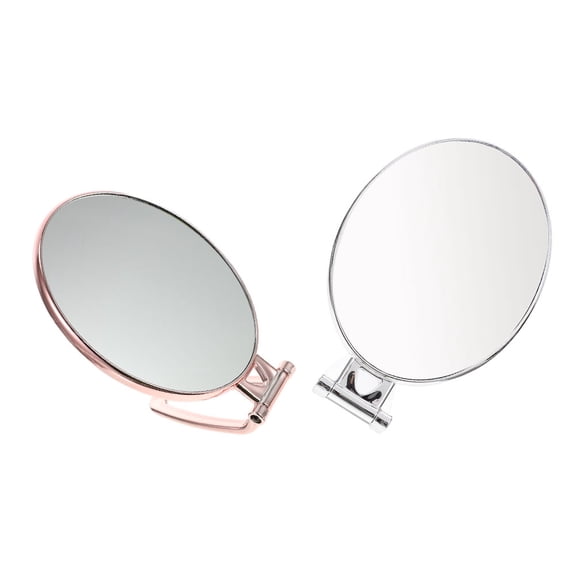 STRANDCHIC 2Pcs Oval Shaped Foldable Makeup Mirrors Desktop Cosmetics Mirrors for Home Beauty Use