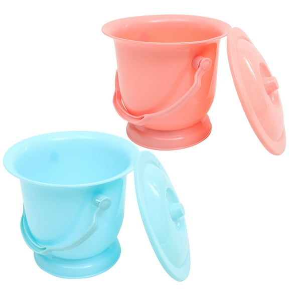 STRANDCHIC 2Pcs Portable Potty Adult Urinal Pail Square Red for Outdoor Use