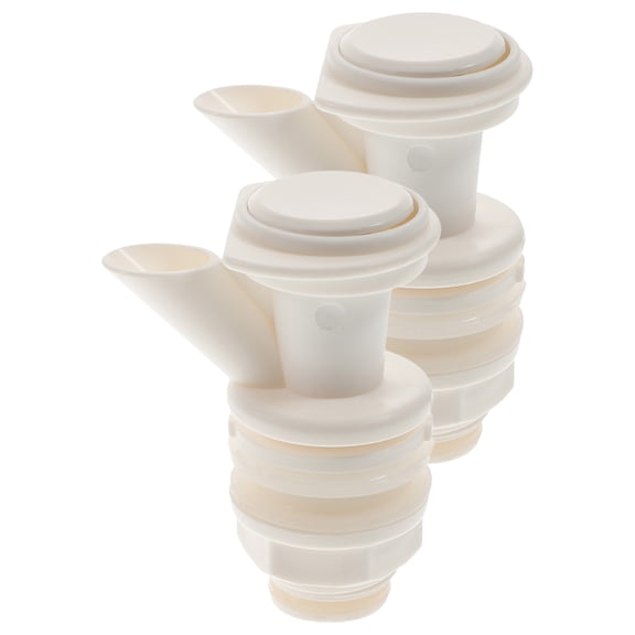 STRANDCHIC 2Pcs White Food Grade PP Water Spigot Push Button Faucet for Water Buckets