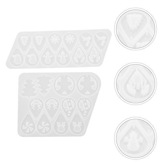 STRANDCHIC 2Pcs Resin Casting Molds White Silicone Mold for Handicraft Tools DIY Projects Christmas