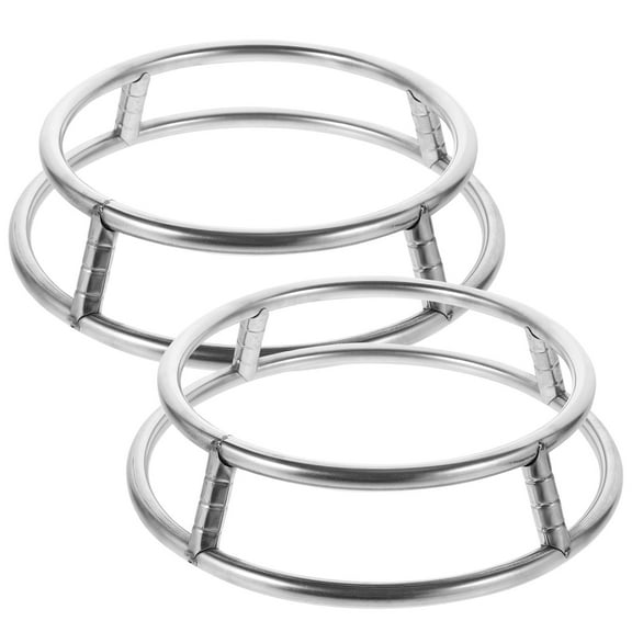 STRANDCHIC 2Pcs Round Wok Support Rack Stainless Steel Heat Insulation Cooking Accessories