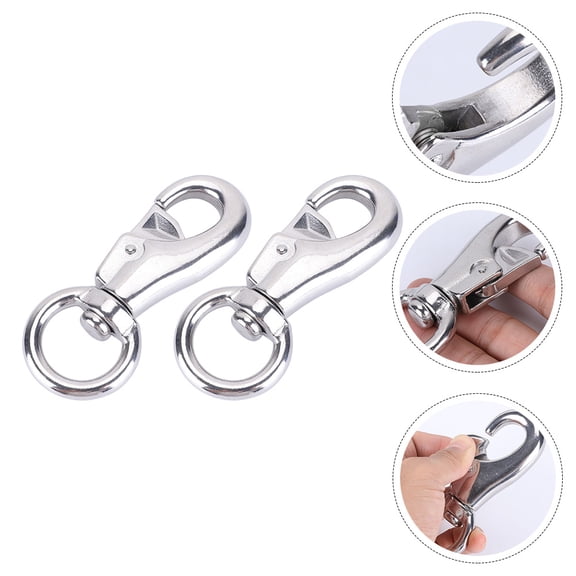 STRANDCHIC 2-Pack Metal Hammock Hooks with Swivel Buckles for Secure Hanging Chair Accessories