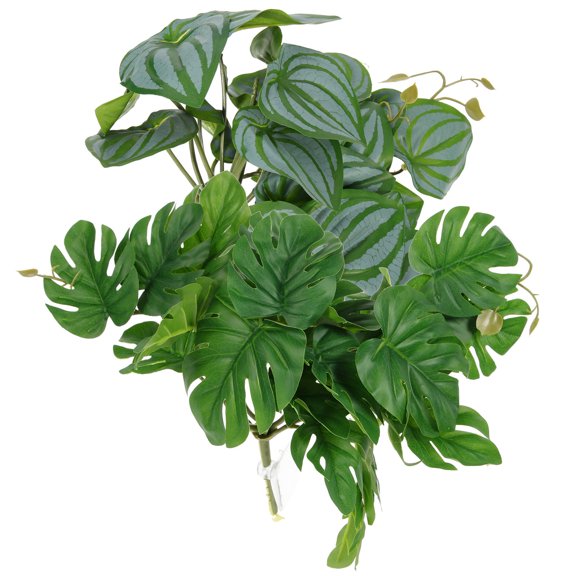 STRANDCHIC 2Pcs Lifelike Artificial Leaves for Fish Tank and Reptile Habitat Decor