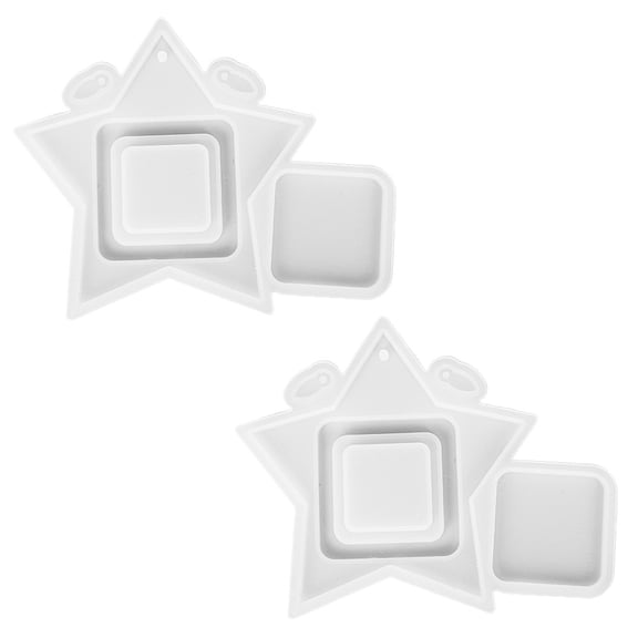 STRANDCHIC 2-Pack Small Silicone Molds for Picture Frames with Star Design, White Photo Frame Crafting Tools
