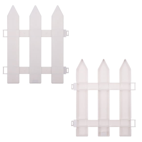 STRANDCHIC 2Pcs Smooth Surface Plastic Garden Fence White Garden Decoration Adornment