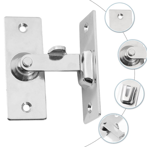 STRANDCHIC 2Pcs Stainless Steel Door Bolt Buckle Silver Right Angle for Homeowners and Pet Owners