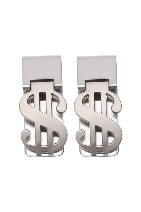 2Pcs Stainless Steel Metal Money Clip Plated Wallet Cash Card Holder Durable Slip Resistant