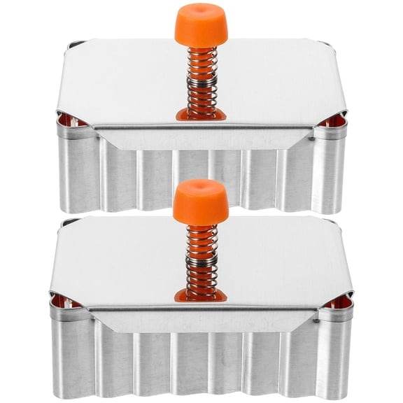STRANDCHIC 2Pcs Stainless Steel Square Cake Molds Push Type Bakeware for Homemade Cheesecake and Bread