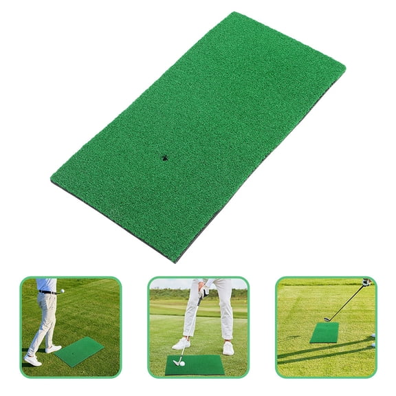 STRANDCHIC 2Pcs Golf Training Mat Green Nylon Turf with Eva Base for Professional Practice