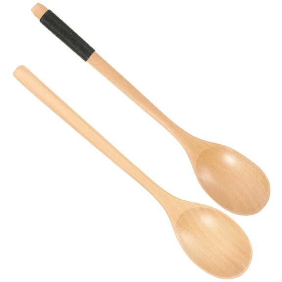 STRANDCHIC 2Pcs Small Wooden Spoons Light Brown for Espresso Coffee Stirring and Dessert Serving