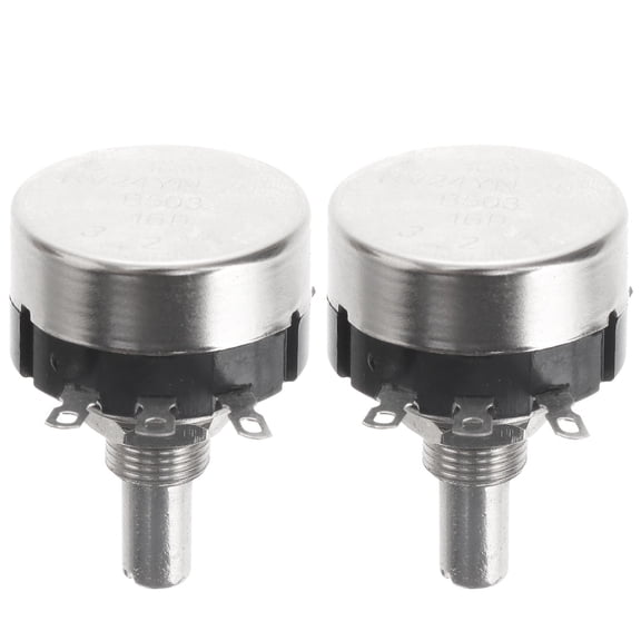 STRANDCHIC 2Pcs Black Carbon Film Single Turn Potentiometer for Machine Inverter Speed Control