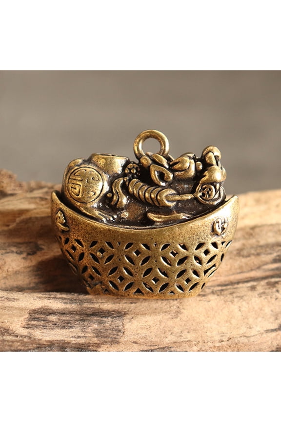 2Pcs Vintage Brass Ingot Pendants Small Hollow Charms with Hole for Hanging Jewelry Making