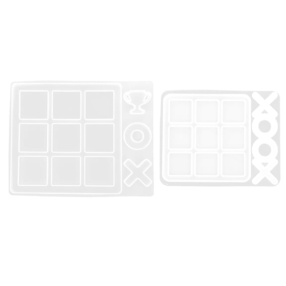 STRANDCHIC 2-Pack White Silicone Chessboard Molds for Epoxy Resin Crafts, Reusable Flexible Manual Casting Mold Set