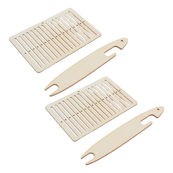 STRANDCHIC 2Set Hand Loom Weaving Tools with Wooden Shuttle for Versatile Bracelet Making