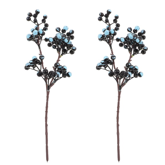 STRANDCHIC Artificial Blueberry Stems Multi-Color Plastic Foam Stems for Home Decor, 2 Pieces