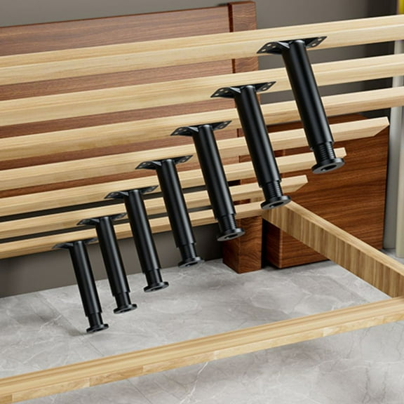 STRANDCHIC 2pcs Adjustable Bed Frame Legs with Black EVA Pads, Support for Adult Bed Frames