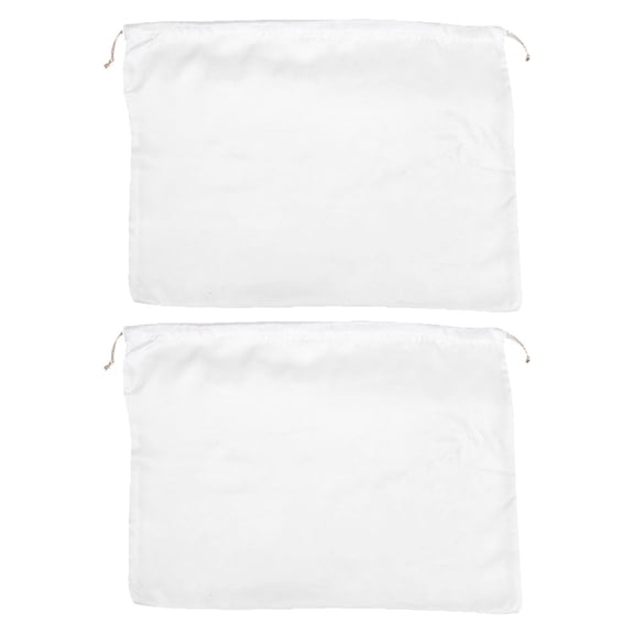 STRANDCHIC 2Pcs White Satin Drawstring Pouches for Jewelry Travel Storage Home Use