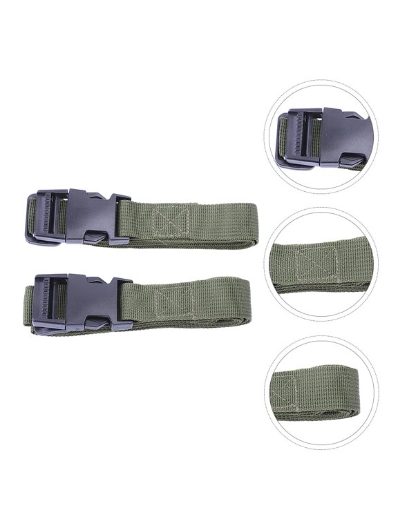 2Pcs Olive Green Fastening Strap for Camping Tent and Backpack with Weather Resistant PP Material