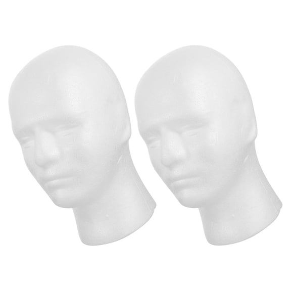 STRANDCHIC 2Pcs Foam Head Stand Mannequin Head for Showcasing Accessories White