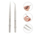 thumbnail image 1 of STRANDCHIC 2Pcs Multi-Purpose Stainless Steel Tweezers with Precision Round Tip for Home and Laboratory Use, 1 of 8