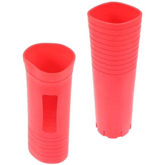STRANDCHIC Red 2-Pack Shockproof Microphone Handle Covers for KTV Karaoke and Stage Use