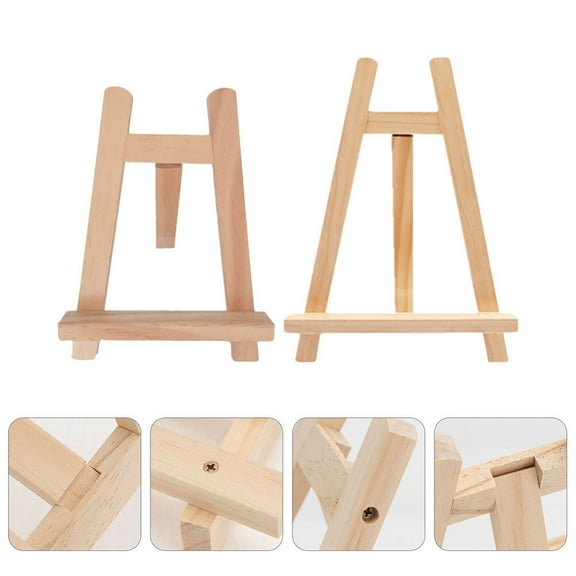 STRANDCHIC 2pcs Wooden Display Easel Tripod Stand for Painting Students Outdoor Art Supplies