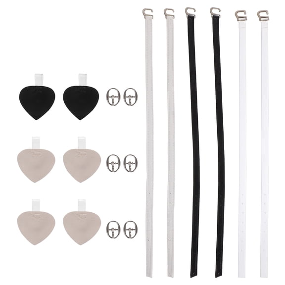 STRANDCHIC 3 Pairs High Heels Strap Black Microfiber Grip Enhancement Women Shoes