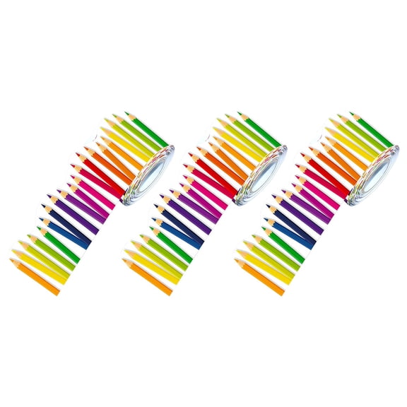 STRANDCHIC Self Adhesive Pencil Border Trim for Bulletin Boards Walls and Office Decoration