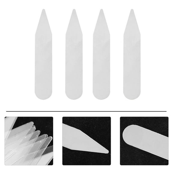 STRANDCHIC Plastic Collar Stiffener Transparent Pet for Formal Wear 300Pcs