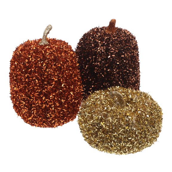 STRANDCHIC Pumpkin Harvest Figurines Pumpkin Miniature Figurines Assorted Color 3Pcs