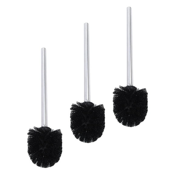 STRANDCHIC Black Plastic Toilet Brush Replacement Heads for Home Use 3Pcs