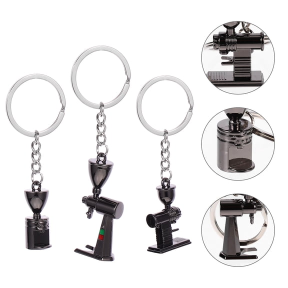 STRANDCHIC 3pcs Daily Use Keychain Coffee Lover Keychain Metal Key Chain Retro Design Zinc Alloy Decoration