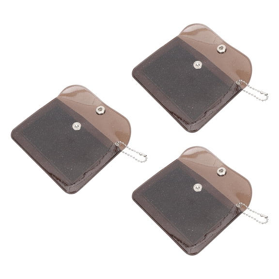 STRANDCHIC 3Pcs Credit Cards Holder Black PVC Change Storage Pouch with Fine Workmanship and Safety