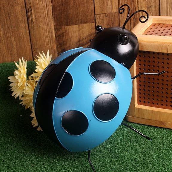 STRANDCHIC 3pcs Iron Ladybug Decorations Simulation Design for Outdoor Yard Art