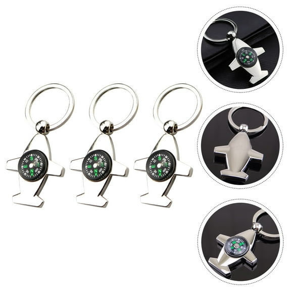 STRANDCHIC 3-Piece Portable Hanging Compass Keychain for Camping, Hiking, and Outdoor Adventures