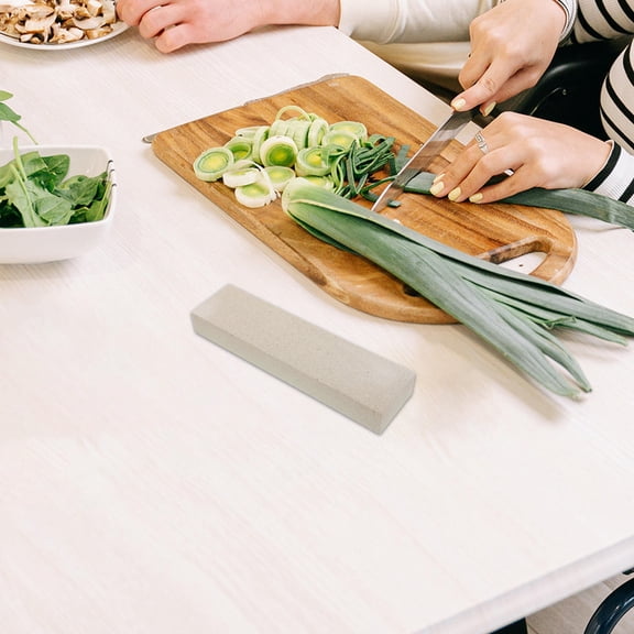 STRANDCHIC 3-Piece Double-Sided and Scissor Sharpener Block for Kitchen, Garden Pruners, Grey Tool