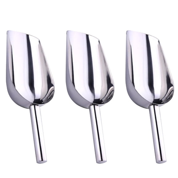 STRANDCHIC 3-Piece Stainless Steel Ice Scoop Set - Premium Smooth Kitchen and Bar Tools for Home Use