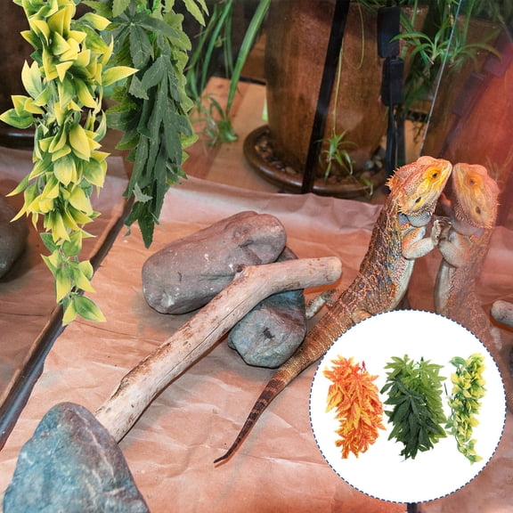 STRANDCHIC 3Pcs Reptile Simulation Vines Assorted Colors for Terrarium and Habitat Decor