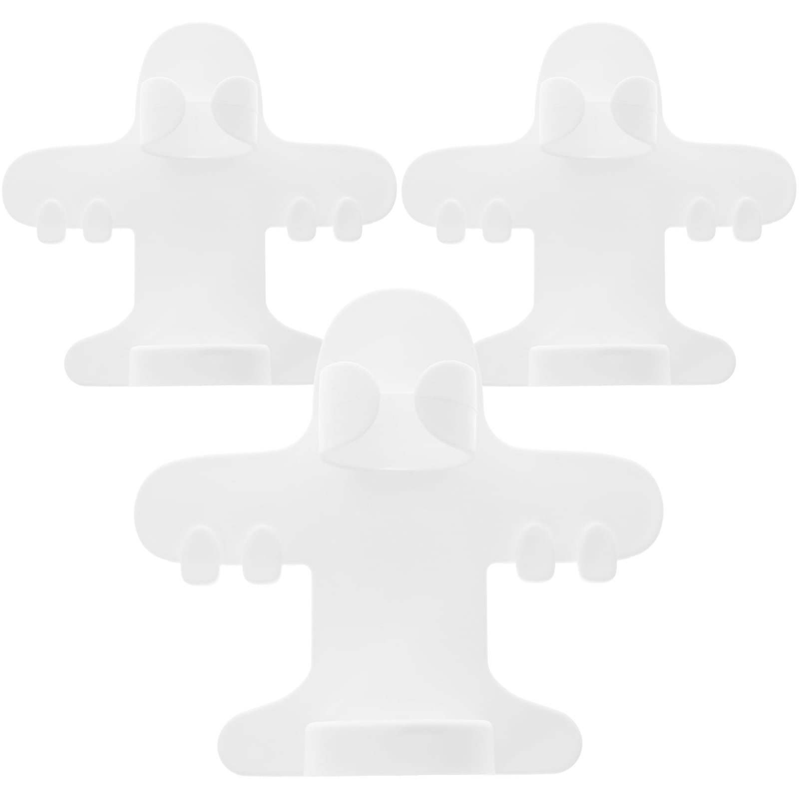 STRANDCHIC Wall-Mounted Tooth Set Racks White Plastic Space Saving 3Pcs ...