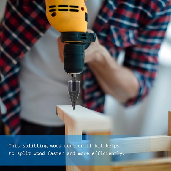 STRANDCHIC 3Pcs Wear Resistant Woodworking Drill Bit Cone Drill Bit Firewood Splitter Black