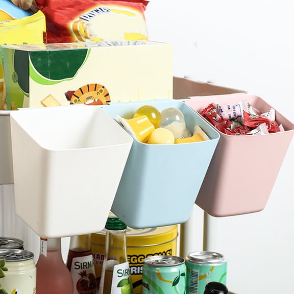 STRANDCHIC Set of 3 Hanging Storage Baskets Plastic Sundries Organizer Simple Design for Kitchen Use