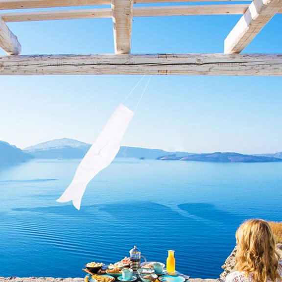 STRANDCHIC Koi Fish Decor White Cloth Flags for DIY Creative Expression 3Pcs