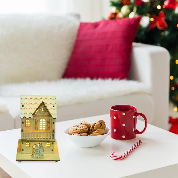 STRANDCHIC 3-Piece Mini Wooden House Decor Set Light Brown Indoor Decoration Ideal Gift for Family and Friends