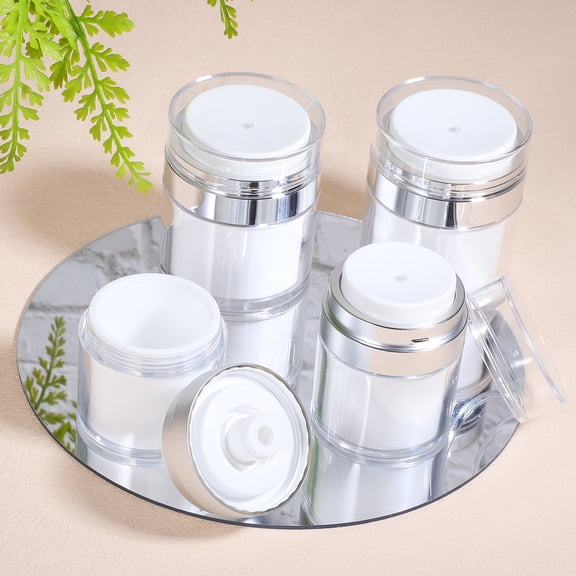 STRANDCHIC 4-Pack Double Layer Airless Pump Bottles with Vacuum Seal, Leak-Proof Travel Containers for Women