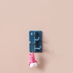 STRANDCHIC 4Pcs Self Adhesive Plastic Hooks Blue Four Claw Rotatable Hangers