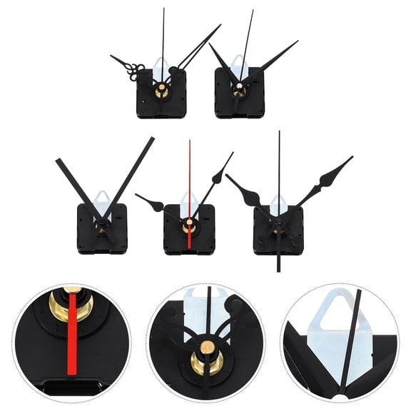 STRANDCHIC 4 Sets DIY Clock Accessories Mechanism Plastic Black For Craft Enthusiasts