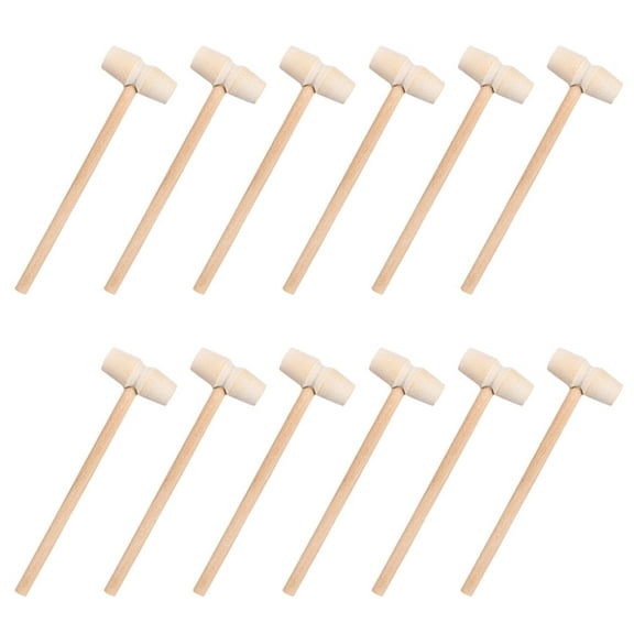 STRANDCHIC 40pcs Wood Seafood Crackers and Hammers Set, Beige Portable Crab Cracking Tools for Home Use
