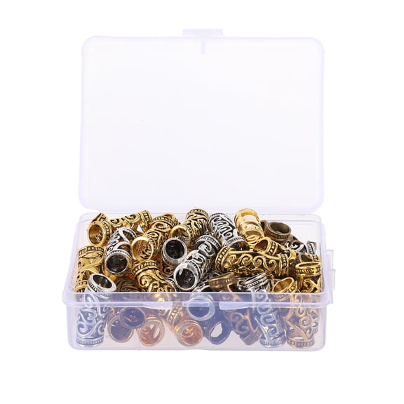 STRANDCHIC 48Pcs Alloy Dreadlock Hair Accessories Set, Dreadlocks Jewelry, Braids Beads, Hair Styling Tools